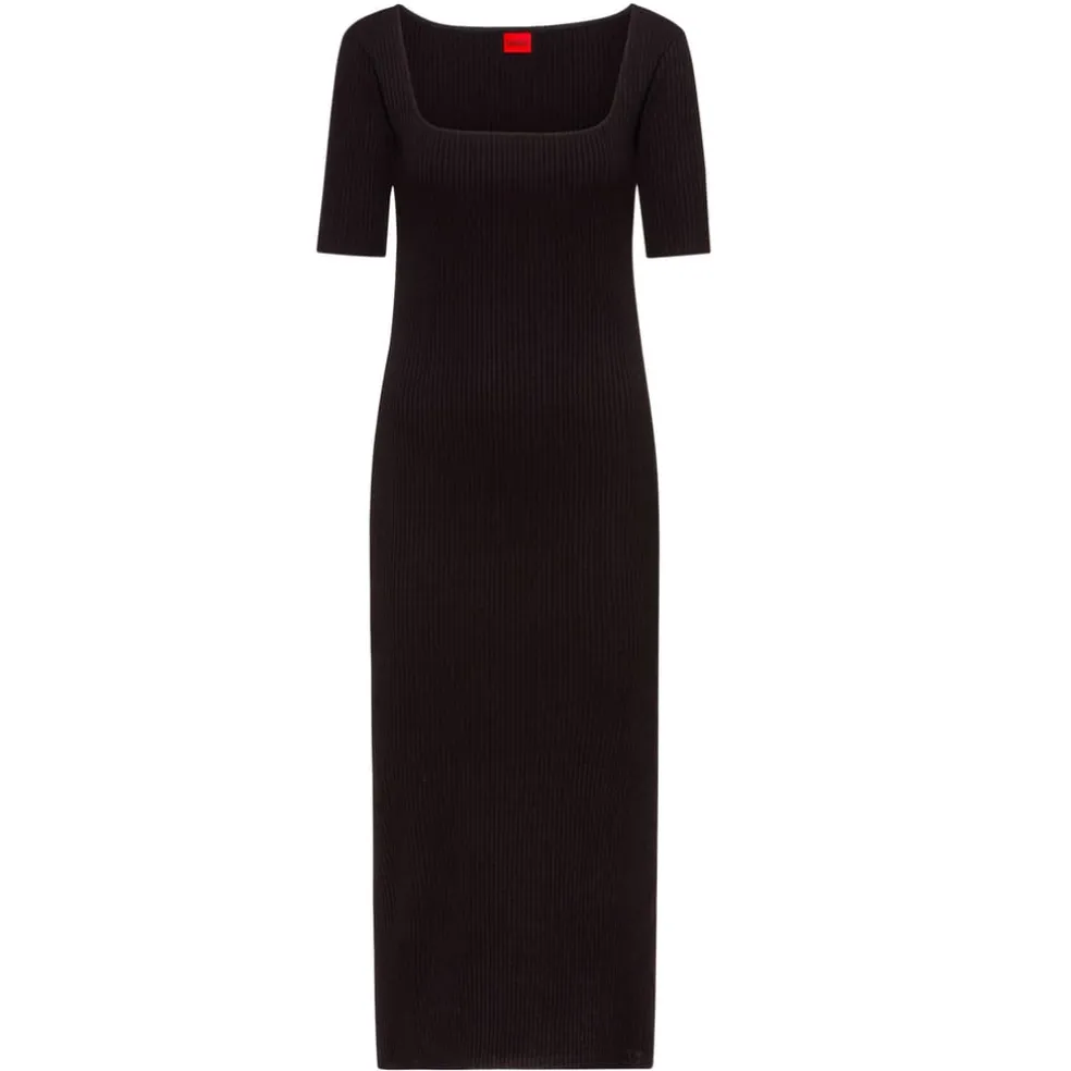 Hugo Nirale Midi Dress in Black