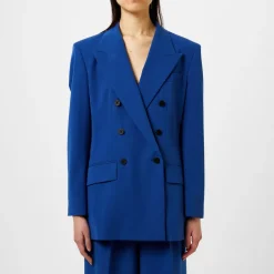 Hugo Notched Neck Relaxed Fit Blazer Jacket in Blue