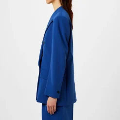 Hugo Notched Neck Relaxed Fit Blazer Jacket in Blue