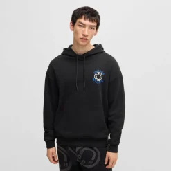 Hugo Nothentico Seasonal Artwork Hoodie in Black