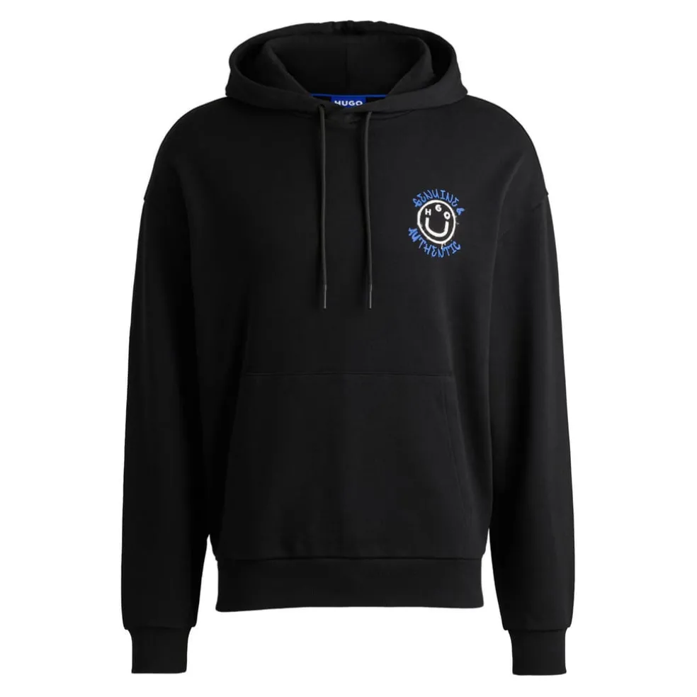 Hugo Nothentico Seasonal Artwork Hoodie in Black