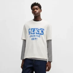 Hugo Nugocrea Logo Artwork T-Shirt in White