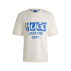 Hugo Nugocrea Logo Artwork T-Shirt in White