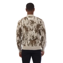 Hugo Palm Tree Jacquard Sweatshirt in Beige