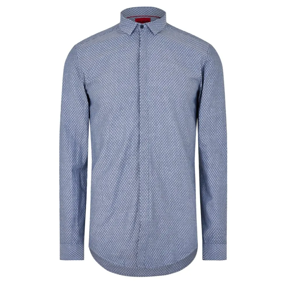 Hugo Regular Fit Long Sleeve Shirt in Blue