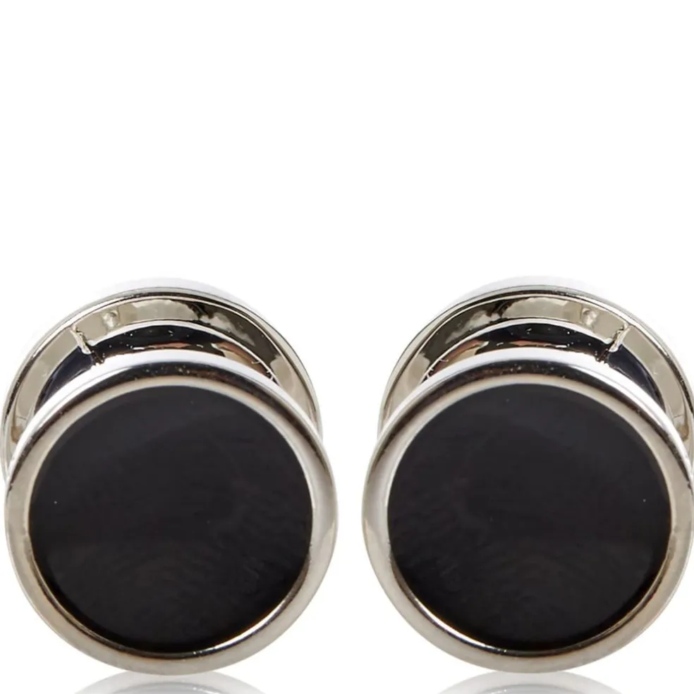 Hugo Round Cufflinks in Black
