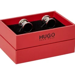 Hugo Round Cufflinks in Black