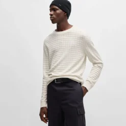 Hugo Scoult Crewneck Sweater in Natural
