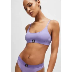 Hugo Stretch-Modal Bralette with Logo Band in Purple