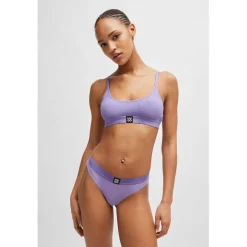 Hugo Stretch-Modal Bralette with Logo Band in Purple