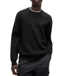 Hugo Symond Knitted Square Pattern Sweater in Black