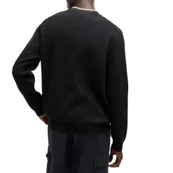 Hugo Symond Knitted Square Pattern Sweater in Black