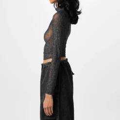 Hugo Womens Dasori Cropped Top in Black