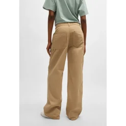Hugo Womens Hacarpe 1 D B 10263769 01 Straight Leg Trousers in Beige