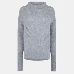Hugo Womens Sloossy 10262931 01 Knitted Top in Grey