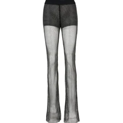 Hugo X Bella Poarch Slim Fit Glitter Mesh Trousers in Black