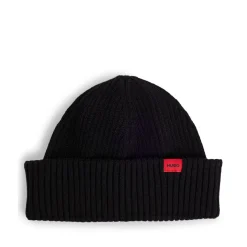 Hugo Xush Logo Label Beanie in Black