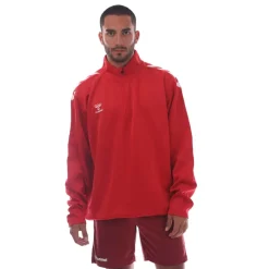 Hummel Core XK Half-Zip Poly Sweatshirt in Red