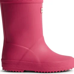 Hunter First Classic Wellington Flatform Boots in Pink