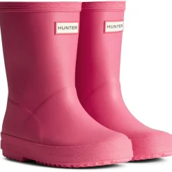 Hunter First Classic Wellington Flatform Boots in Pink