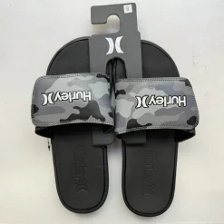 Hurley Vel Flip Flops Slides in Grey