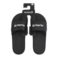Hurley Vel Flip Slides Sandals in Black