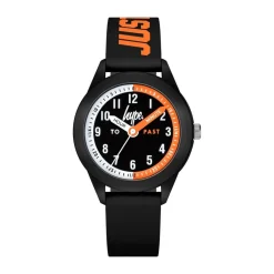 Hype Rubber Strap Analogue Watch in Black