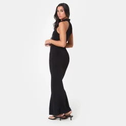 I Saw It First Button Front Maxi Dress in Black