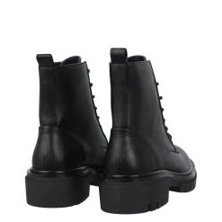 I Saw It First Lace Up Faux Leather Boots in Black