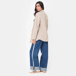 I Saw It First Stripe Turn Up Jean in Blue