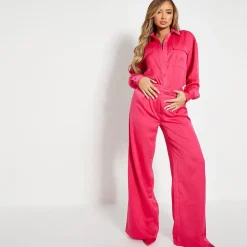 I Saw It First Wide Leg Tailored Trousers in Pink