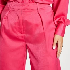 I Saw It First Wide Leg Tailored Trousers in Pink