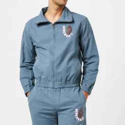 Icecream Regular Fit Mock Neck Athletic Sweatshirt in Blue