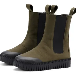 Ilse Jacobsen Long Chelsea Block Heel Boots in Green