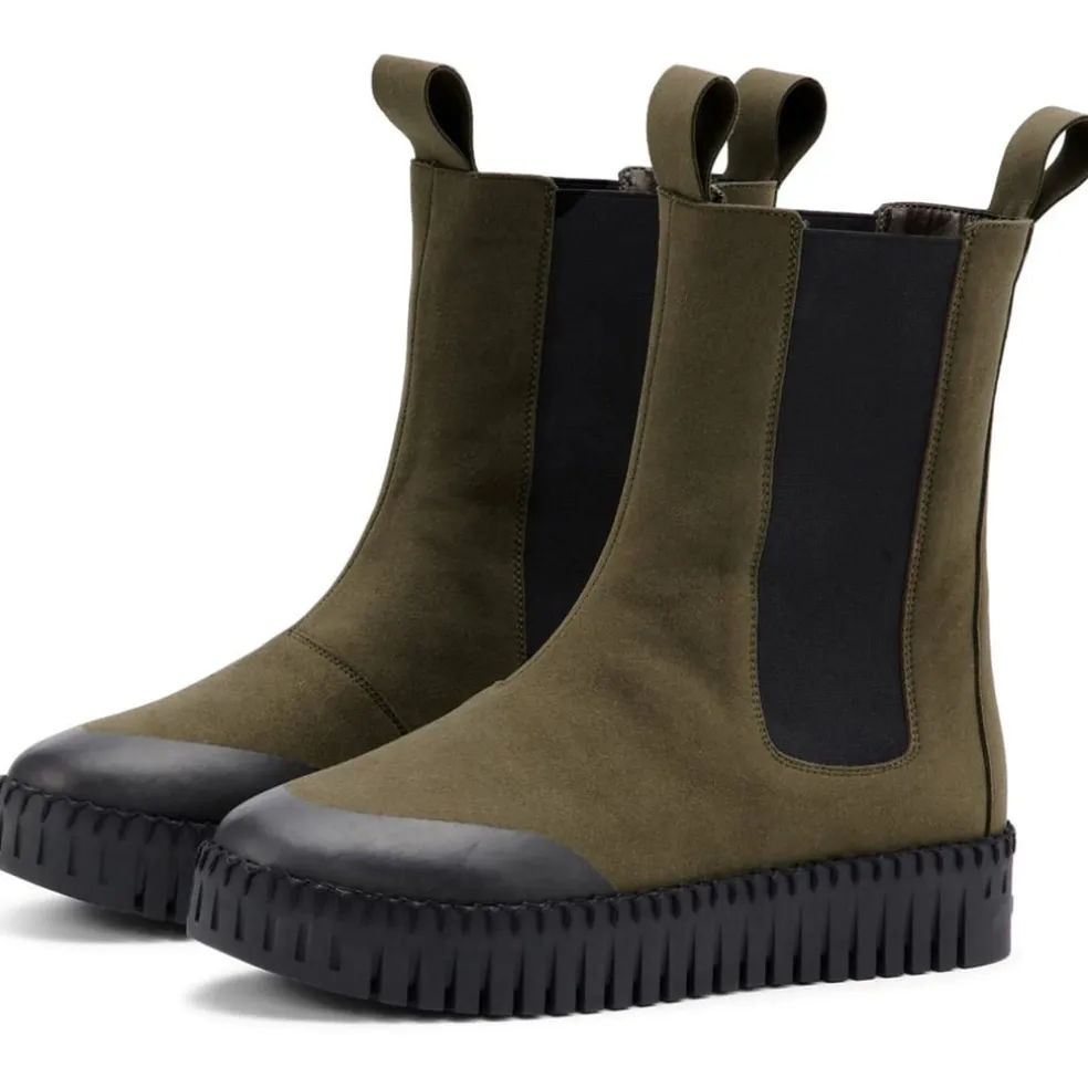 Ilse Jacobsen Long Chelsea Block Heel Boots in Green