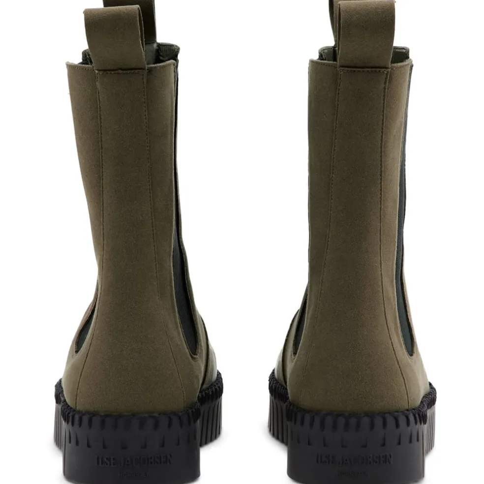 Ilse Jacobsen Long Chelsea Block Heel Boots in Green