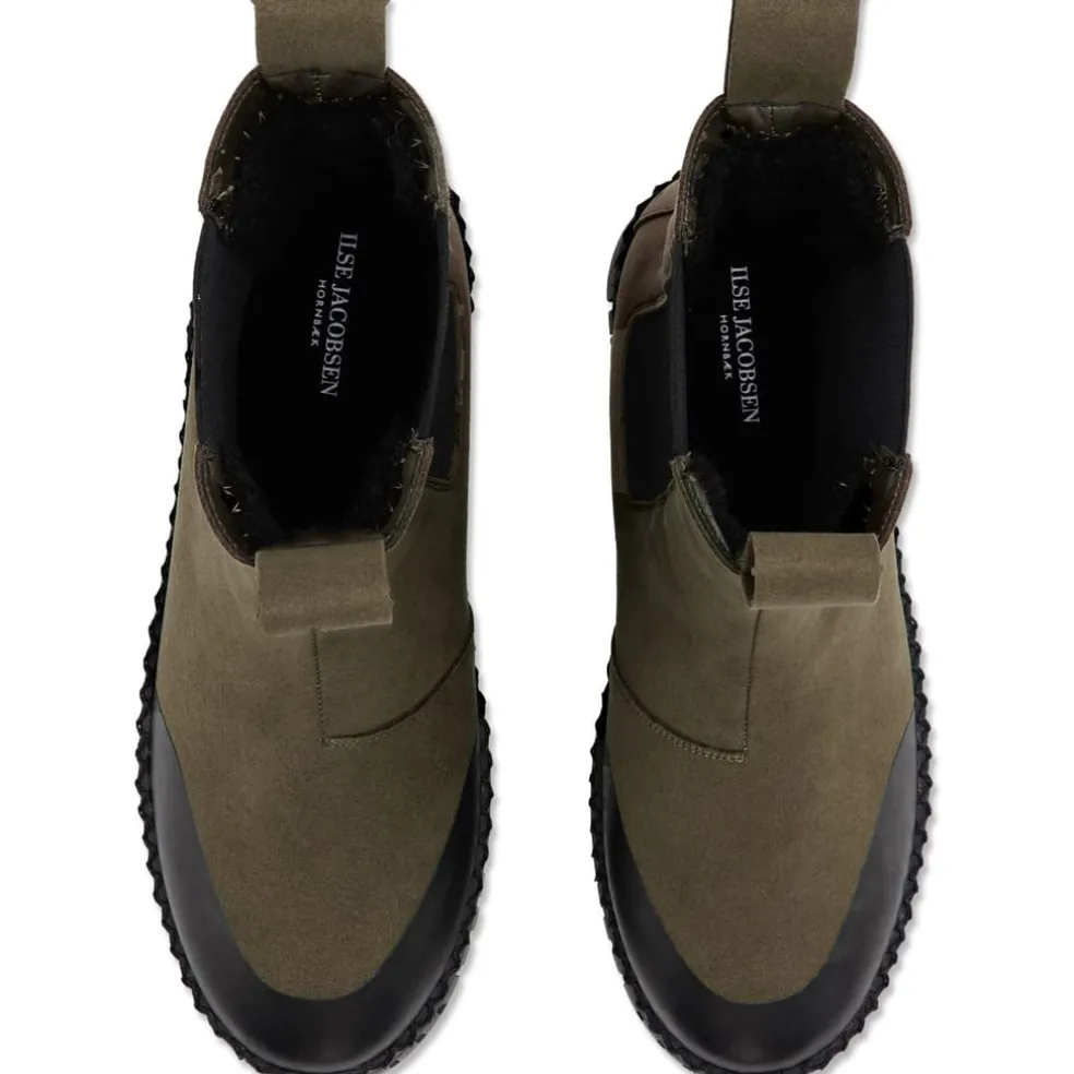 Ilse Jacobsen Long Chelsea Block Heel Boots in Green