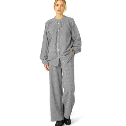 Ilse Jacobsen Pattern Relaxed Fit Long Sleeve Shirt in Black