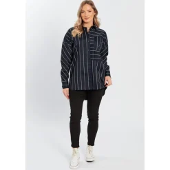 Influence Relaxed Fit Long Sleeve Shirt in Blue