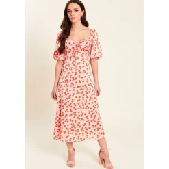 Influence Satin Midi Drs in Pink