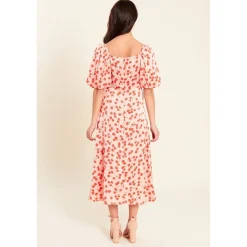 Influence Satin Midi Drs in Pink