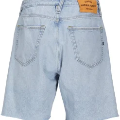 Jack and Jones Frayed Hem Denim Shorts in Blue
