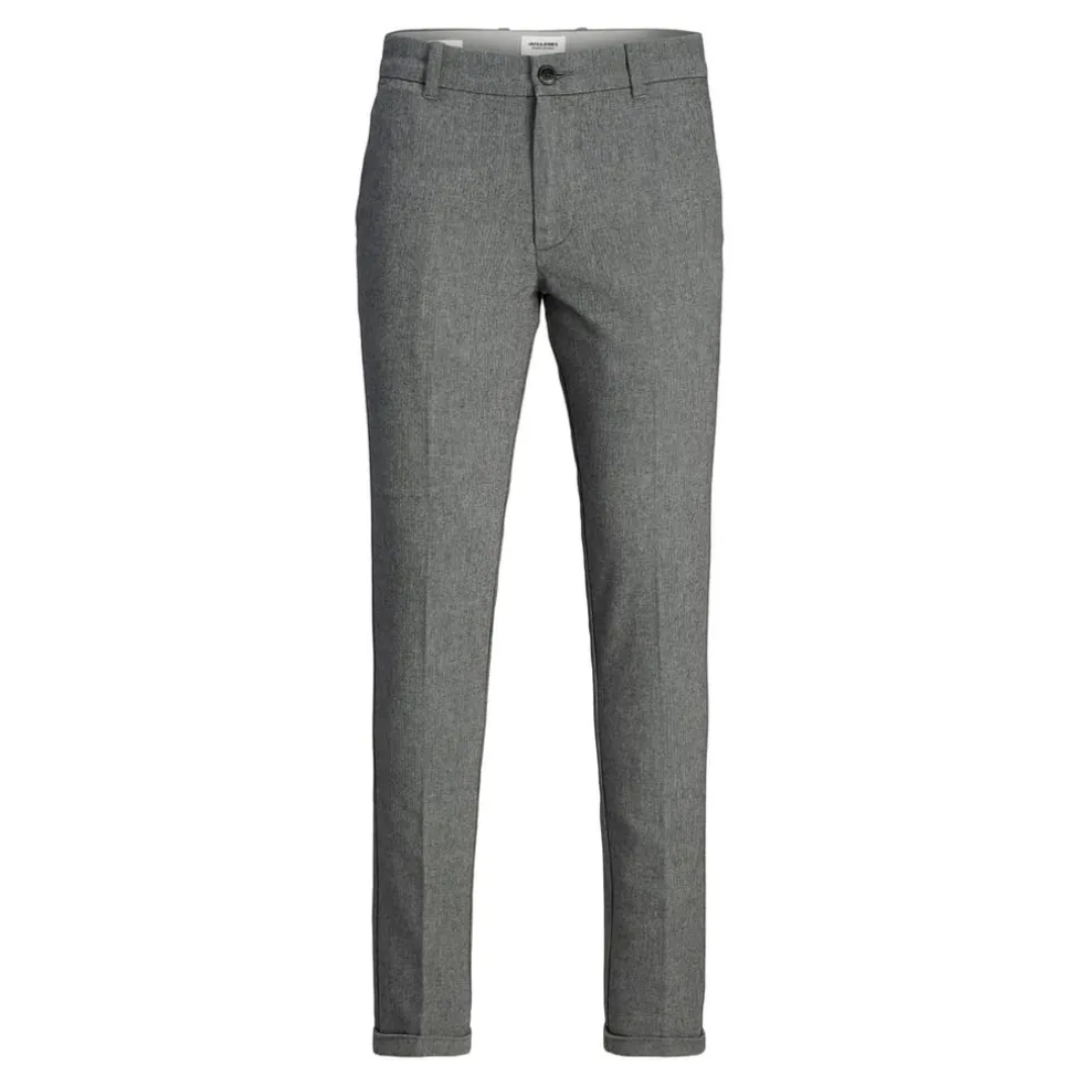 Jack and Jones Henry Heathered Straight Leg Chinos in Grey
