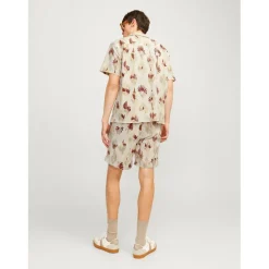 Jack and Jones Jaq Regular Fit Short Sleeve Shirt in Cream