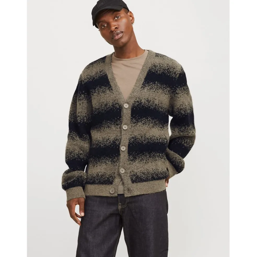 Jack and Jones Knit Cardigan in Grey