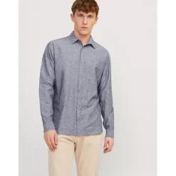 Jack and Jones Long Sleeve Regular Fit Shirt in Blue