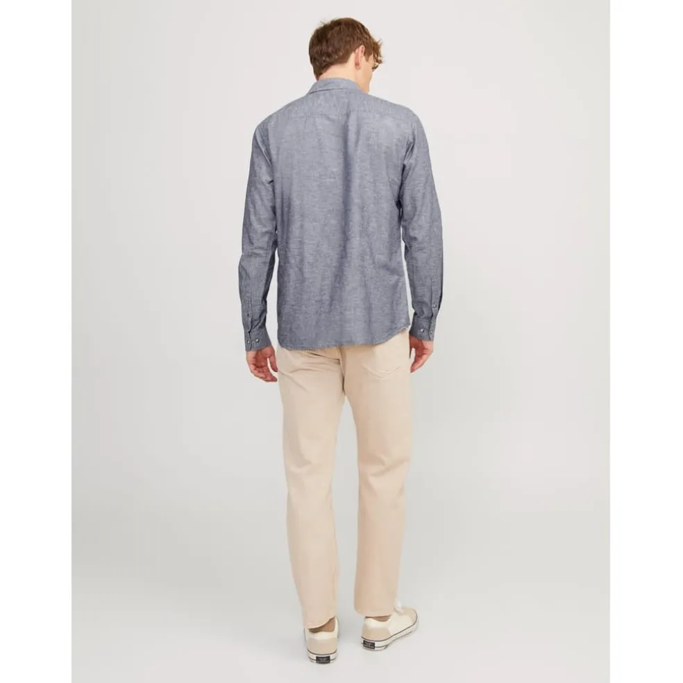 Jack and Jones Long Sleeve Regular Fit Shirt in Blue