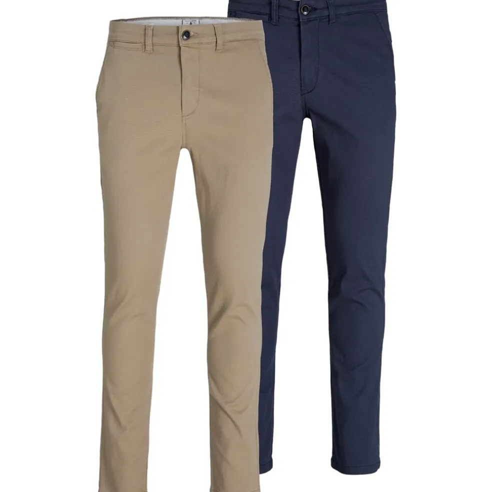 Jack and Jones Mens 2 Pack Marco Chino Trouser in Multi