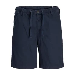 Jack and Jones Mens And J Linen Shorts in Blue
