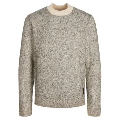 Jack and Jones Mens Space Crew Neck Knitted Jumper in Grey